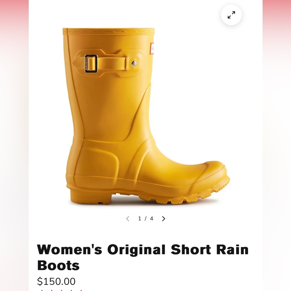 HUNTER YELLOW RAINBOOTS LIGHTLY WORN